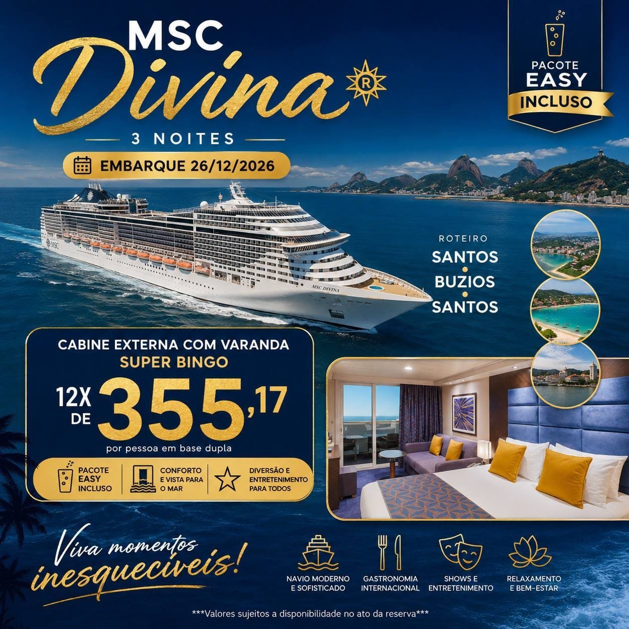 Oferta MSC Divina de 26 de dezembro de 2026
